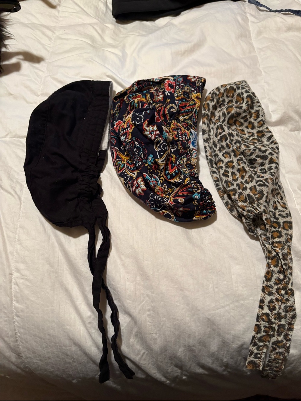 Women’s Scrub Caps Pack - Black, Paisley Multi, Leopard Print